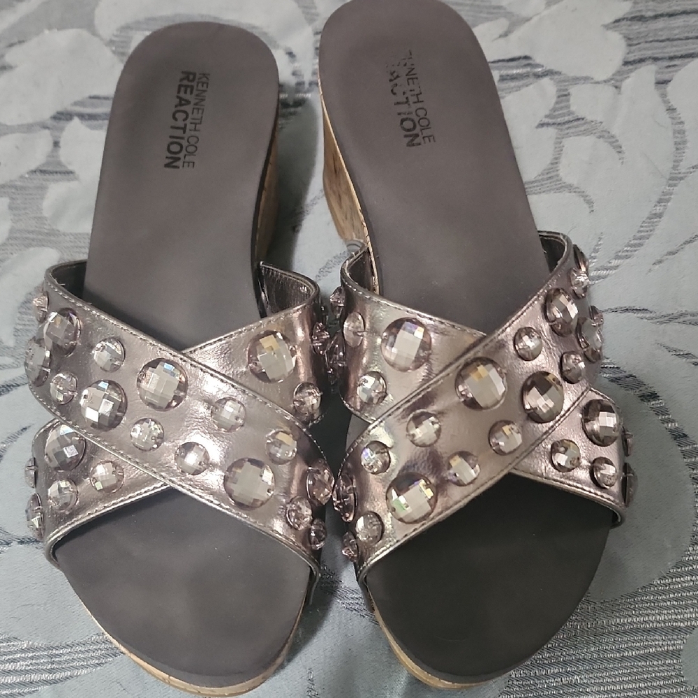 Kenneth Cole Reaction Metallic Embellished Mules